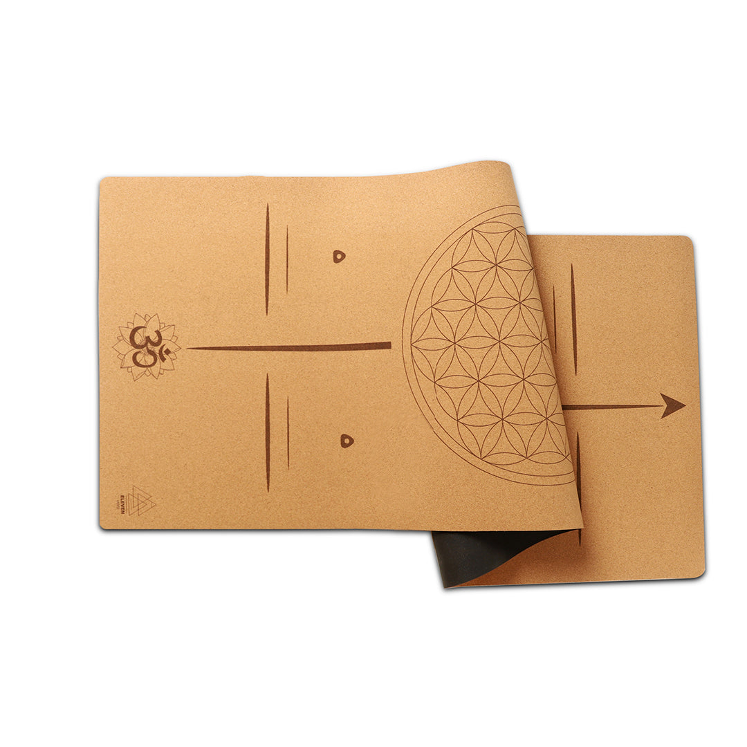 Flower of Life with the word Love Yoga Mat | Cork