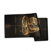 Buddha Mudra Varada with Hamsa Symbol Yoga Mat | Black with Gold