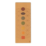 Chakras and Flower of Life Yoga Mat | Cork