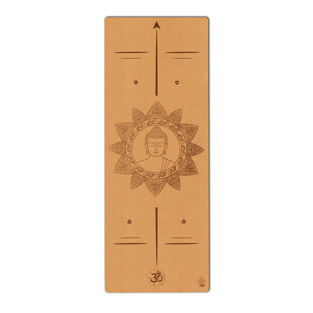 Buddha with Mandala and Om symbol Yoga Mat | Cork