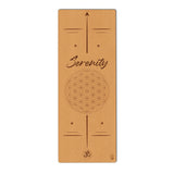 Flower of Life with the word Serenity Yoga Mat | Cork