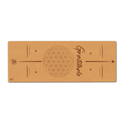 Flower of Life with the word Gratitude Yoga Mat | Cork