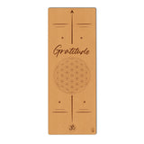 Flower of Life with the word Gratitude Yoga Mat | Cork