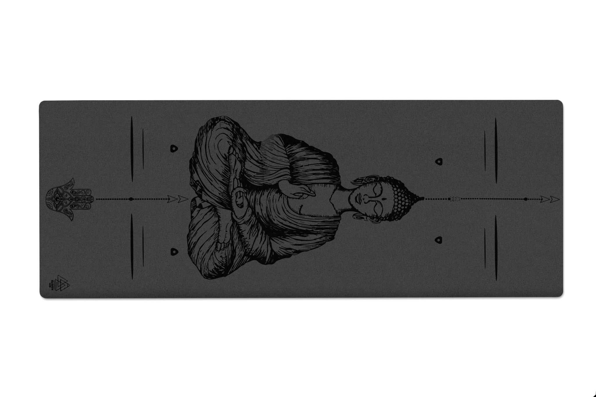 Buddha Mudra Varada with Hamsa Symbol Yoga Mat | Black