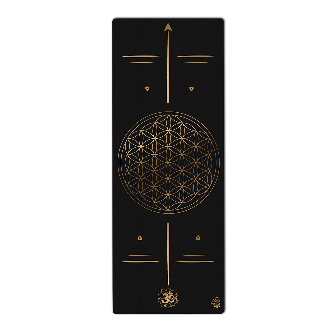 Flower of Life Yoga Mat | Black with Gold