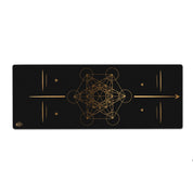 Metatron Cube Yoga Mat | Black with Gold