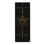 Metatron Cube Yoga Mat | Black with Gold