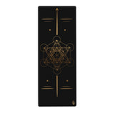 Metatron Cube Yoga Mat | Black with Gold