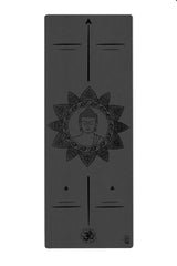 Buddha with Mandala and Om symbol Yoga Mat | Black