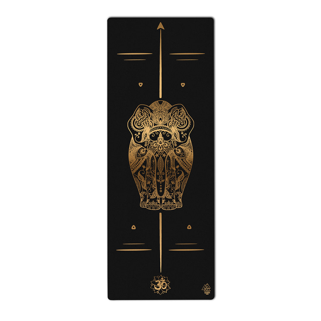 Ganesha Yoga Mat | Black with Gold